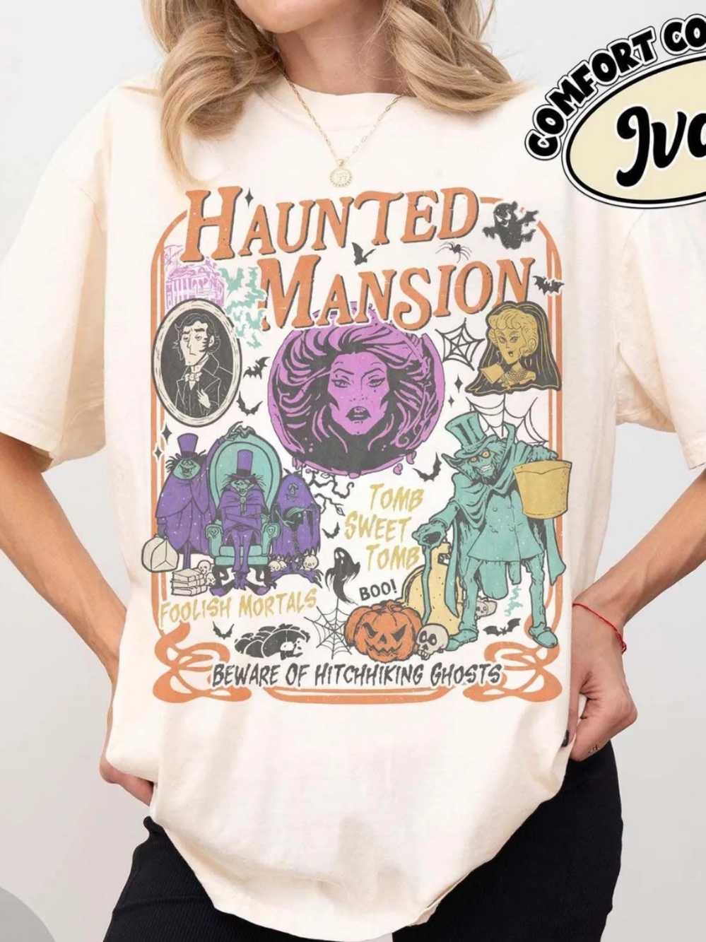 Comfort Colors Ivory Haunted Mansion Graphic Tee
